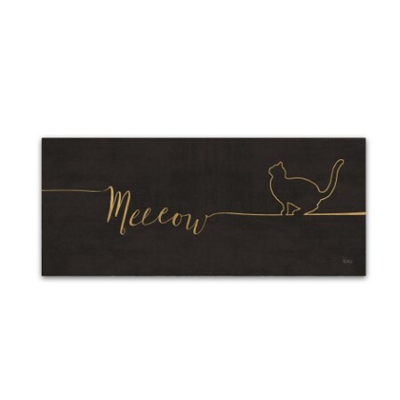Trademark Fine Art Veronique Charron 'Underlined Cats III Black' Canvas Art, 14x32 WAP02144-C1432GG